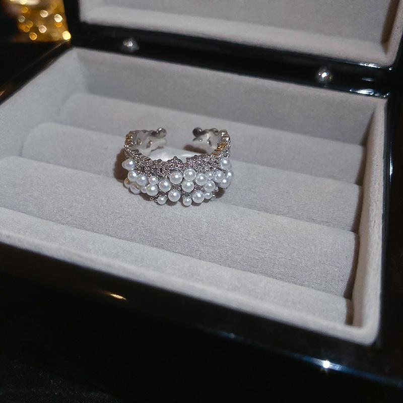 Vintage Palast Blumenring Diamantstil Leichter Luxus Premium Zeigefinger Schmuck