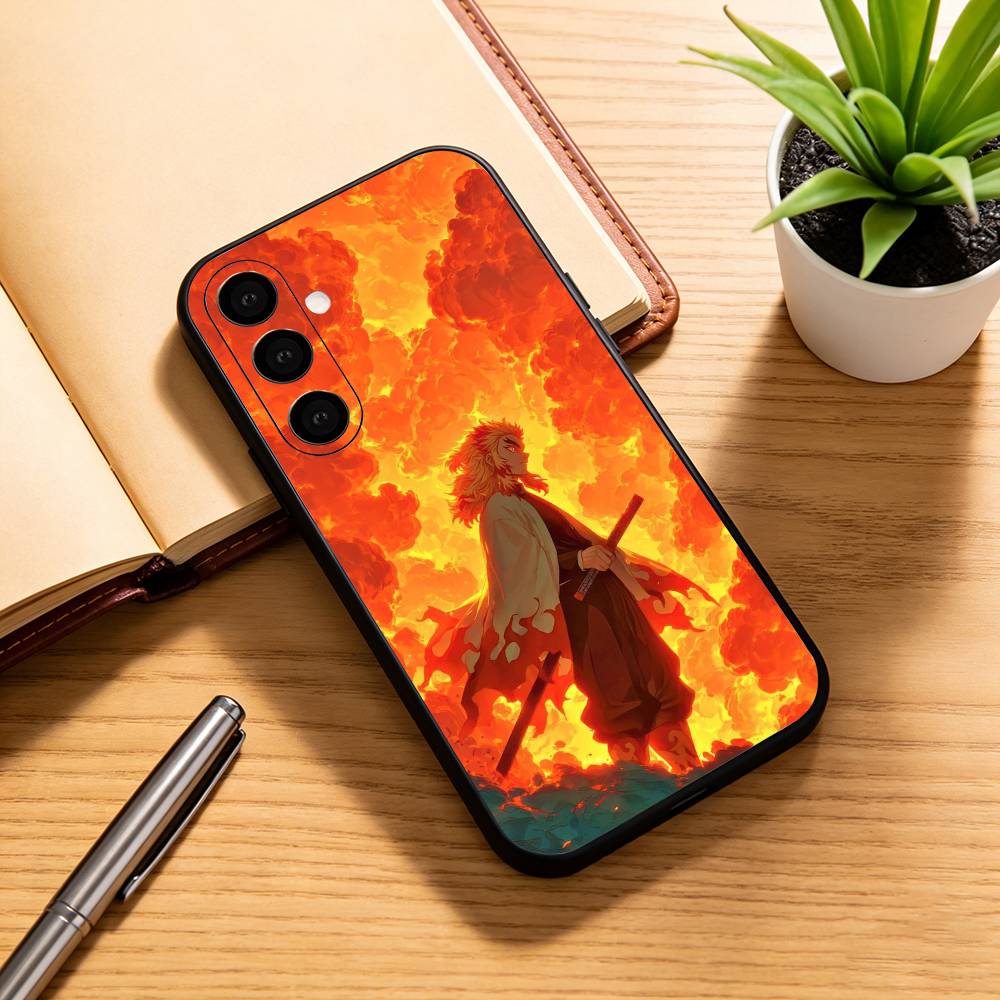 K-Kyojuro R-Rengoku-U  Phone Case For Samsung Galaxy A73,A72,A71,A70,A53,A52,A51,Soft Silicone Black Cover Samsung a30 a20