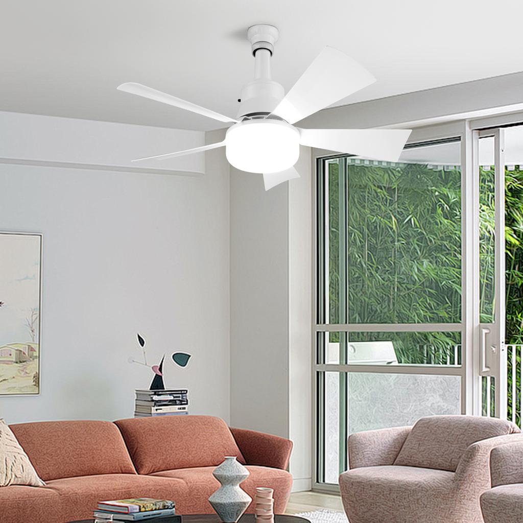 Socket Fan Light with Remote Socket Ceiling Fan Adjustable Wind Speed LED Light Fan Dimmable Timing Wireless Fan for Home Office