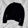 Korean Style Mohair Loose Sweater - Autumn/Winter Round Neck Rolled Hem Pullover for Women
