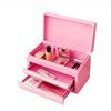 Three-Tier Storage Box Hinged Lid Metal Pull-out Drawers