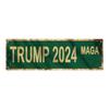 Vintage Green Street Style Metal Sign Rustic Gold Tone Wall Decor