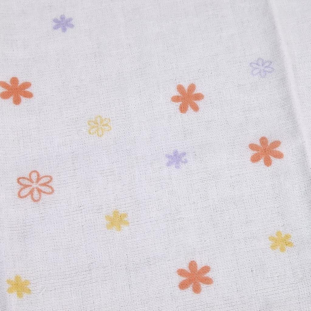 Isamu Shokai Cotton Gauze Bath Made In Floral 90x90cm 100% Towel, Japan, Pattern, White,