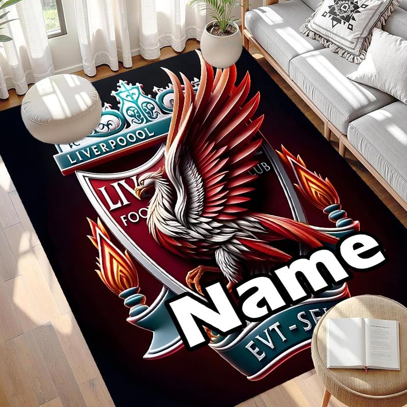Custom Name Personalized Football Team F.C Print Carpet, Versatile Home Decor Rug, for Playroom, Apartment, Balcony, Entryway, Hallway Gift