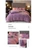Plush Coral Fleece Winter Bedding Set: Thickened Velvet Duvet Cover, Flannel Bed Sheet, and Pillowcases