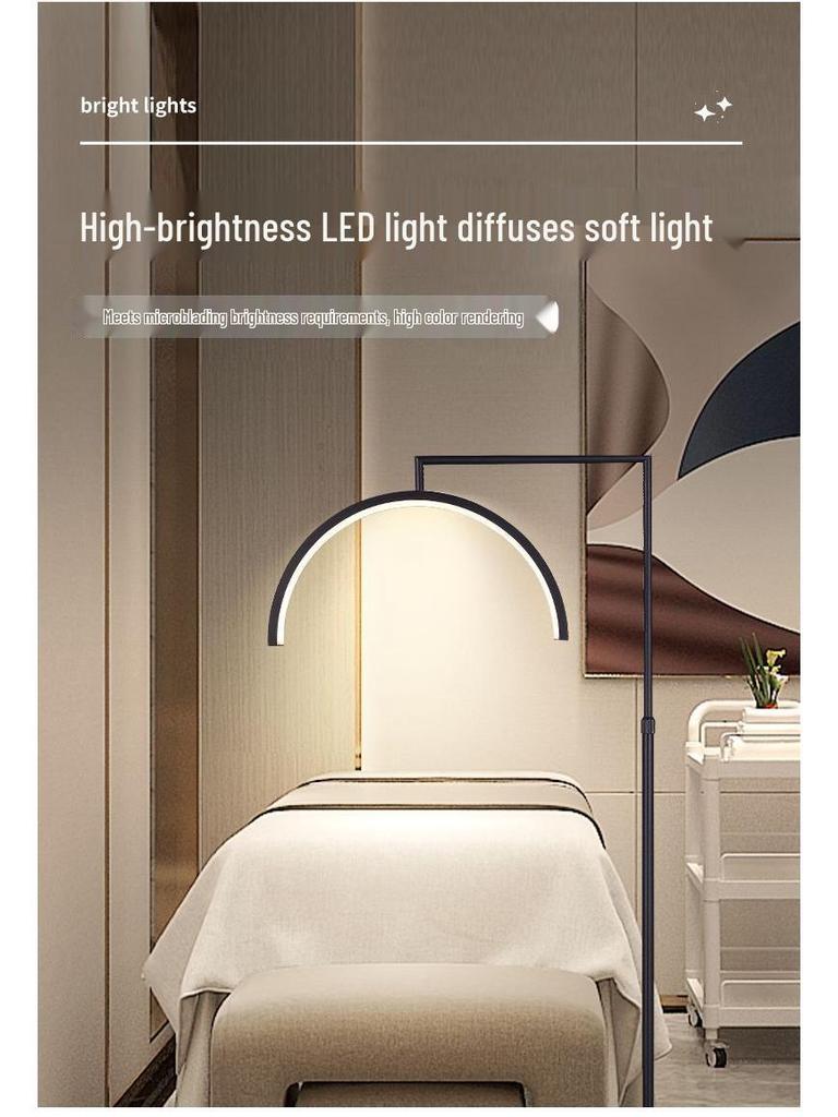 Beauty Light U-Shaped Floor Lamp: Super Bright, Eye-Protective Lighting for Eyelash Extensions, Manicures, Tattoos, Freckle and Acne Treatments.