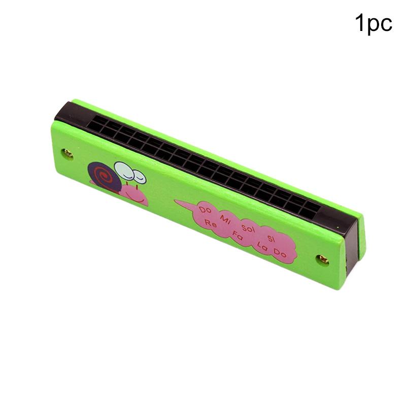 16-Hole Wooden Harmonica Musical Instrument Play Cute Cartoon Animals Painted Gift Suitable for Beginners Entertainment TMZ