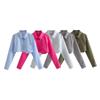 1116 European and American Summer Women's Clothing Fashion Lapel Pocket Decoration Short Long-sleeved Women's Shirt X19189