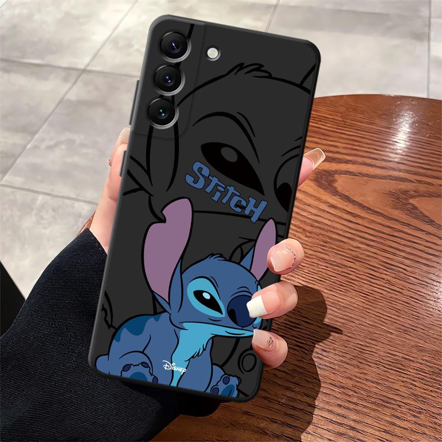 Cartoon Disney Stitch Black Soft Phone Cover Case for Samsung Galaxy A50 A04 A40 A16 A10 A12 A05 A20 A13 A30 A15 A06 A70 A17