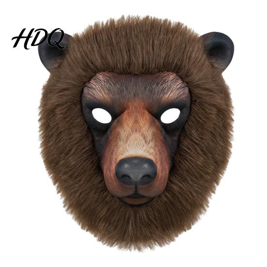 Realistic Animal Costume Accessory Mask Sheep Brown Bear Full Face Breathable Party Mask Cosplay for Halloween Props Hair Texture