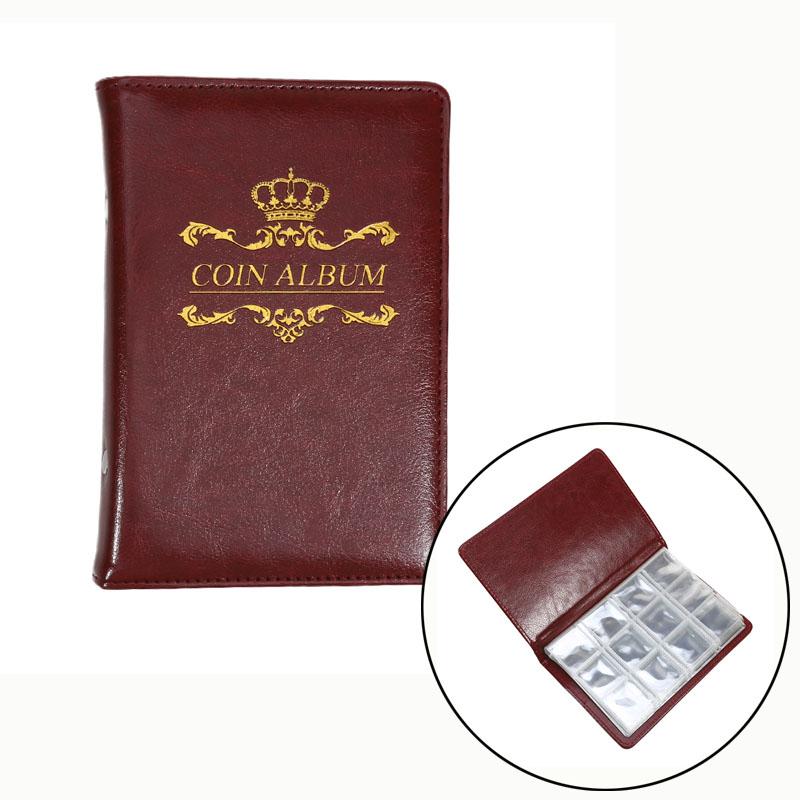 Coin Storage Album PU Cover Hard Smooth Surface Portable Collection Book Coin Collector BookCoin Organizer Photo Storage Book