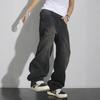 Popular Jeans Men's Clothing American Retro High Street Trendy Men's Pants Loose Straight Jeans Men