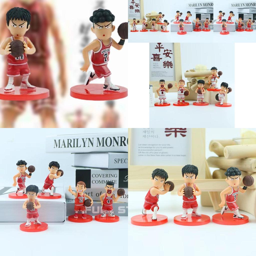 Slam Dunk 5-piece Set Pvc Figures Cake Decor Boys Birthday Baking Collection 8-10cm