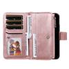 For iPhone 16 Plus Magnetic Leather Case Mobile Cover with Detachable Zipper Wallet Strap