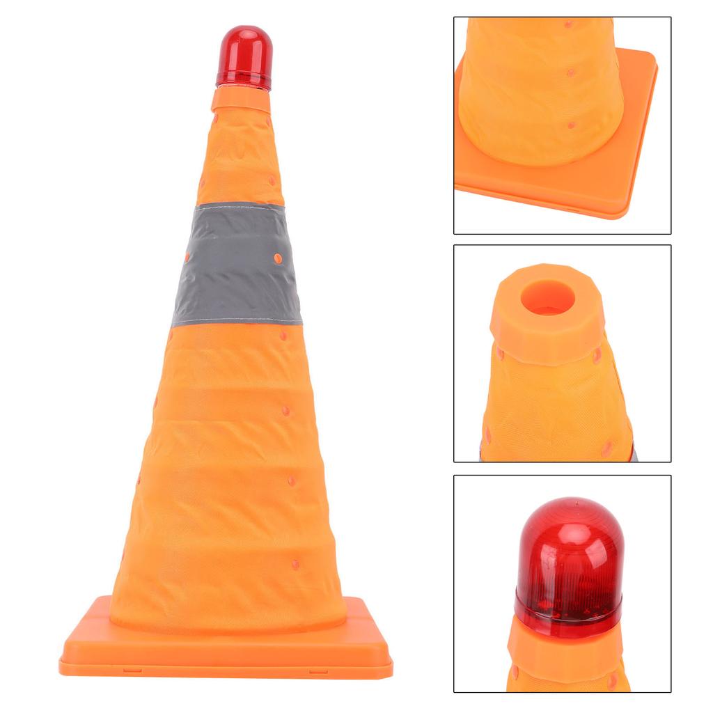 Warnleuchte Nachtsicht Reflektierendes Schild Heben Verkehrsleitkegel für Parken 45cm Dehnungshöhe