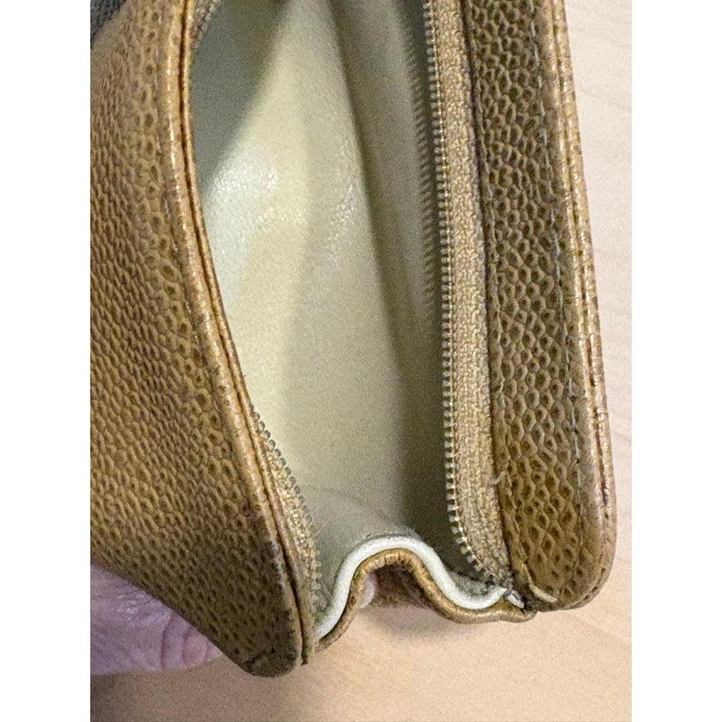 Used CHANEL Caviar Skin Pouch Beige