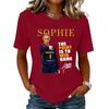 Unisex Casual Letter Print Neck Short Sleeve T-Shirt for Everyday Wear