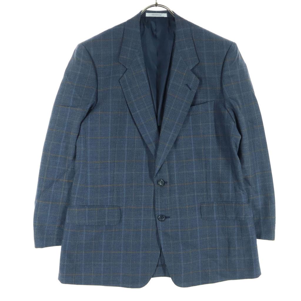 Nina Ricci Check Pattern Long Sleeve Tailored Jacket Gray Men's Used