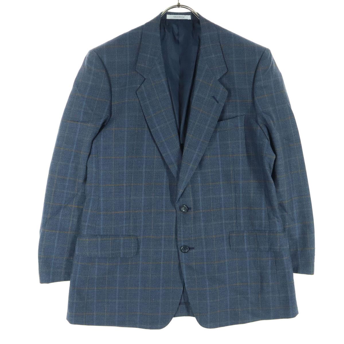 

NINA RICCI Check Pattern Long sleeve tailored jacket gray Men s Used