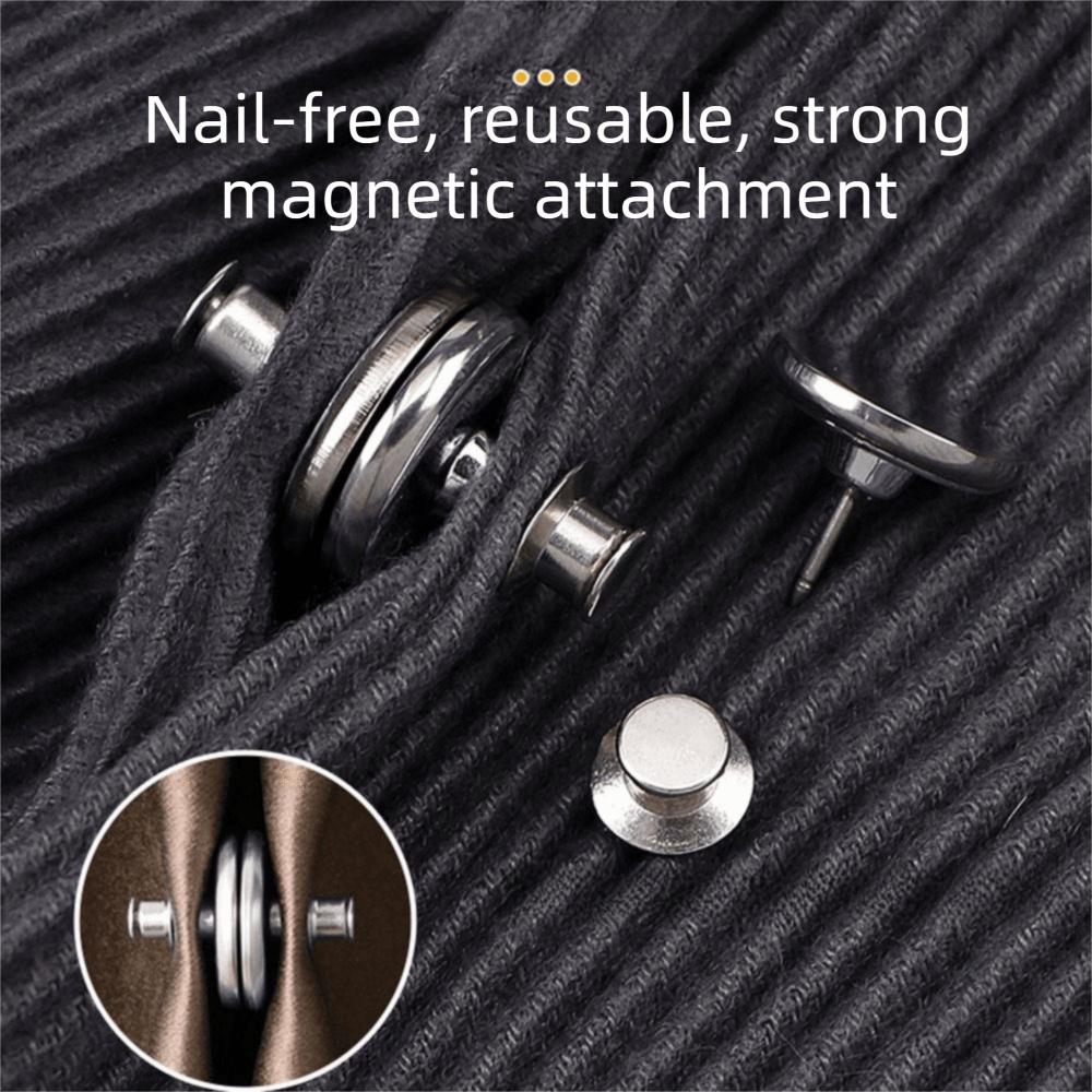 10Pairs Nail-free Magnetic Button Clips Strong Magnetic Magnetic Hook  Household Use