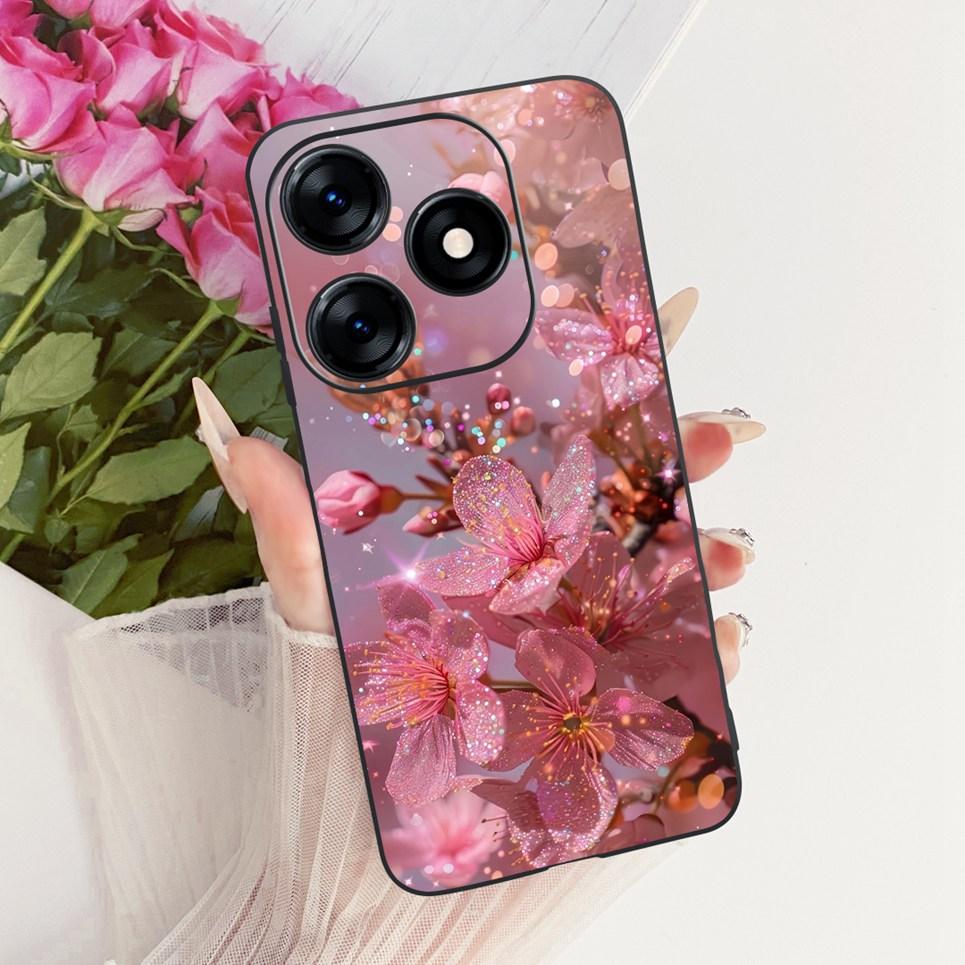 Für Tecno Spark 10 10C 10 Pro 4G KI7 KI5m Handyhülle Bunte Schmetterlingsblume Damen Girly Weiche Silikonhülle Mattes Rückcover