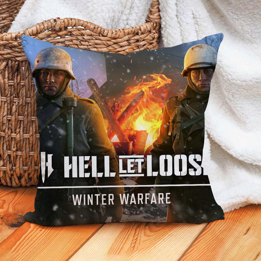 Игровой Чехол для Подушки Hell Let Loose Домашний Декор Наволочка Подходит для Офиса Дивана Спальни Автомобиля 30x30cm