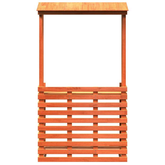 Table de bar d'extérieur - VIDAXL - Bois de pin massif - Toit - 2 étagères - 57 cm de profondeur