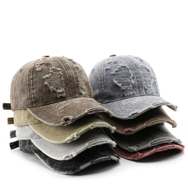Retro zerrissene Herren- und Damen-Denim-Baseballkappen Mode Persönlichkeit Lässige vielseitige Kappe