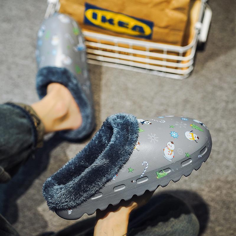 Kindliche Baumwollschuhe für Herren Winter Zuhause Innen Schlafsaal EVA Cartoon Schneemann Baumwollpantoffeln