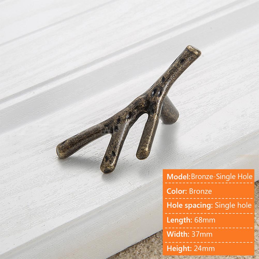 

Fashion Furniture Twig Door Handle Drawer Knobs Wardrobe Cabinet Pulls Bronze-Single Hole