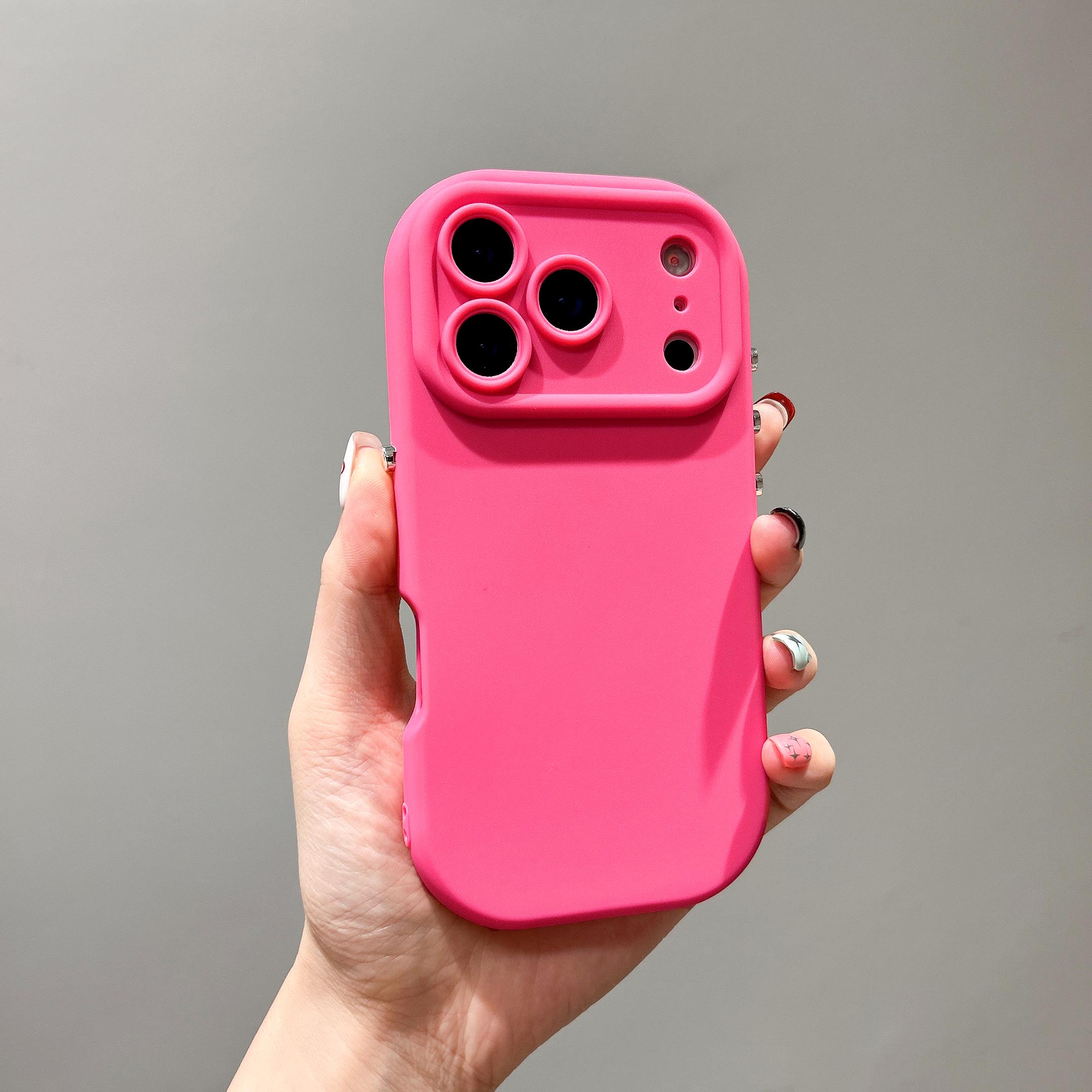

Liquid Silicone Phone Case for Apple iPhone 17 16 15 14 13 12 11 XS Pro Max Soft Touch Protective Cover with Cute Solid Color iPhone 15 Pro Max Яскраво-рожевий