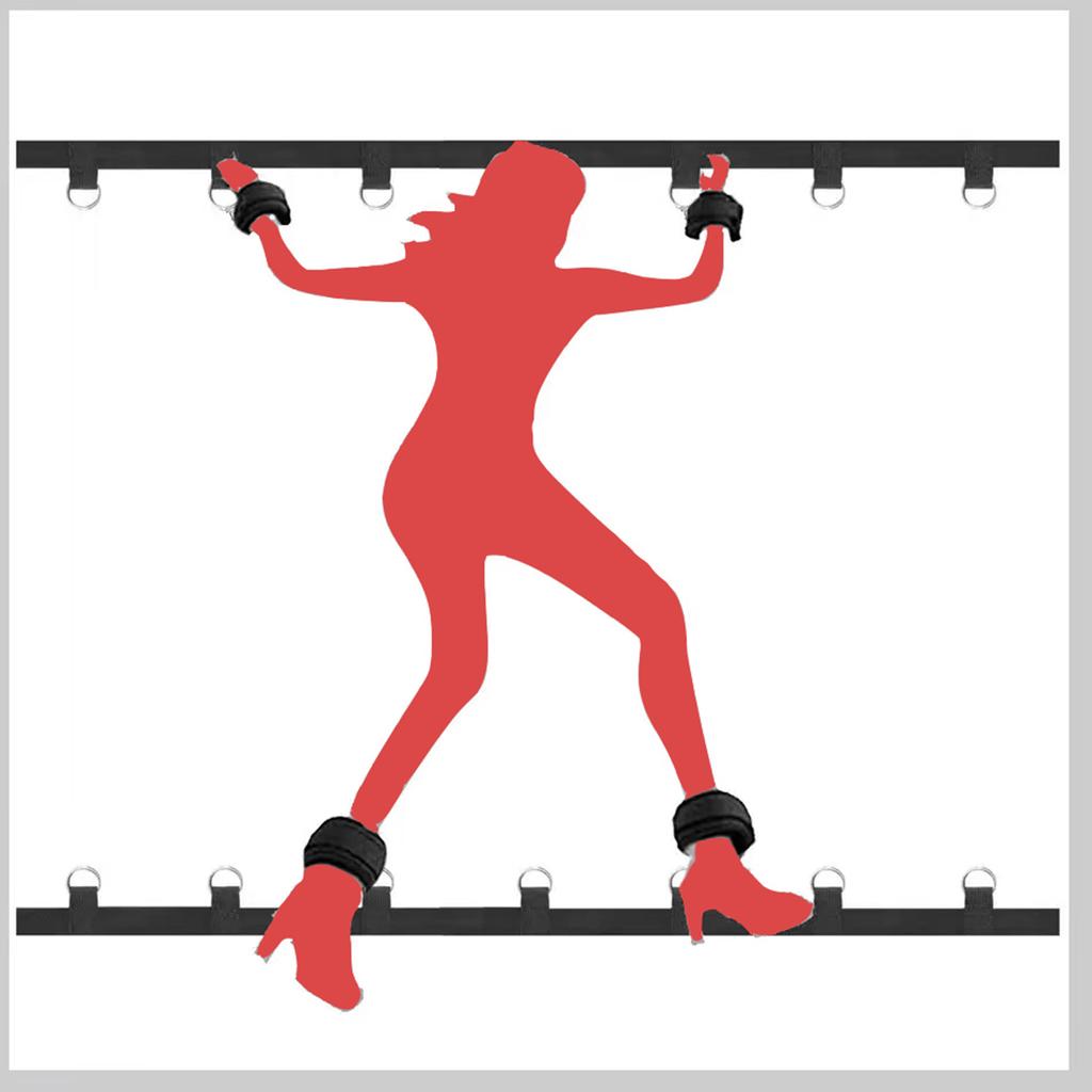 Sexy Adult Bed Restraint  Handcuff Leg Cuffs Bondage Gear SM Slave Sex Games Versatile Strap System Female Leg Spreader Toy