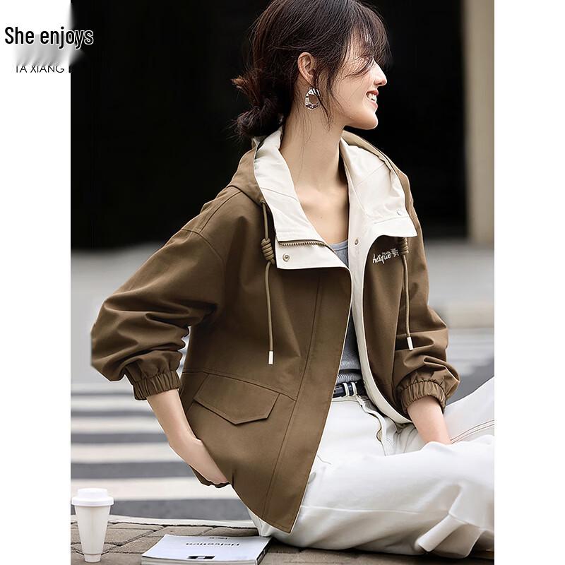 

Women s Casual Hooded Utility Jacket M