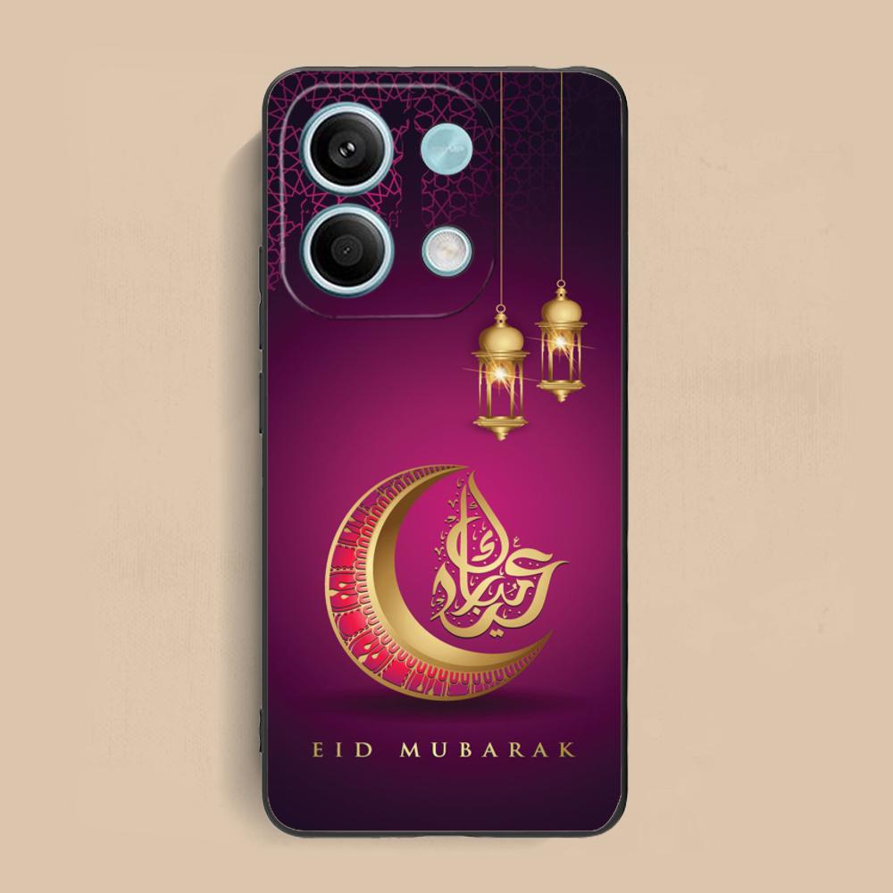Eid Mubarak Mobilskal för Xiaomi Redmi Note 14 13 12 11 S Pro Plus 4G 5G Färgstarkt Tryckt Fodral Fodral Lyxigt Vackert