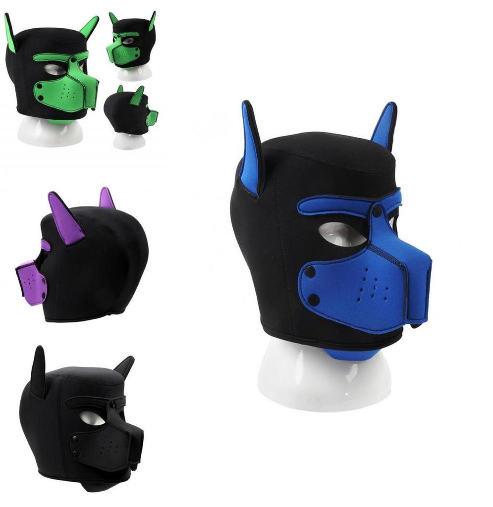 Stilvolle Erwachsene BDSM Hundekopfmaske Rollenspiel Zubehör Hergestellt aus Hochwertigem Neopren für Komfort Und Haltbarkeit