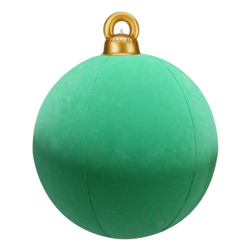 Velvet Inflatable Ornaments Balls Outdoor - 24 Inch Large Inflatable Christmas Balls, Reusable Blow Up Christmas Ornaments, Inflatable Xmas Decor for