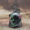 3D Design Motorcycle Guardian Bell Rose Design Evil Spirit Trap Bell Riding Bell Pendant  Men Gifts