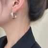 High-End European & American Niche Metal Cross Hoop Earrings for Women