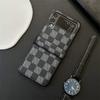 Checkerboard Retro Suitable for Samsung Zflip3/4 Mobile Phone Case Folding Screen Fashionable Flip Anti-fall Protection Case
