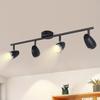 Ceiling Spotlight - NETTLIFE - 4-bulb Ceiling Light - 16W Integrated LED - 350° Rotatable - Metal Black