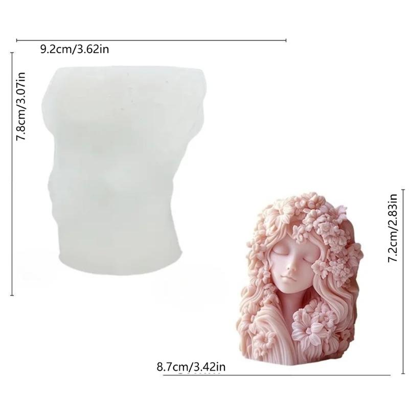 Traumhaftes Blumenmädchen Silikonform Für Aromatherapien Basteln Wiederverwendbar Backen Schokolade Seifenherstellung Heimdeko 55KF