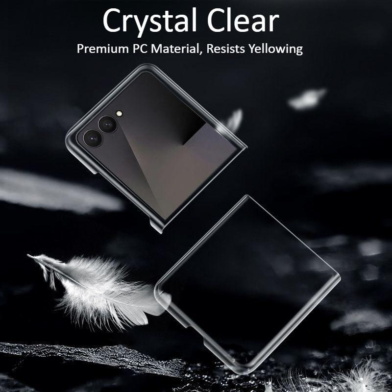 For Samsung Galaxy Z Flip 7 6 5 7FE Frameless PC Phone Case W25 W24 Flip Ultra-thin Transparent Protective Back Cover Shell