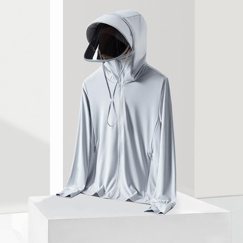 Outdoor Ice Silk Sun Protection Hooded Jacket - Men's & Women's UV-Resistant, Breathable Skinwear for Couples
