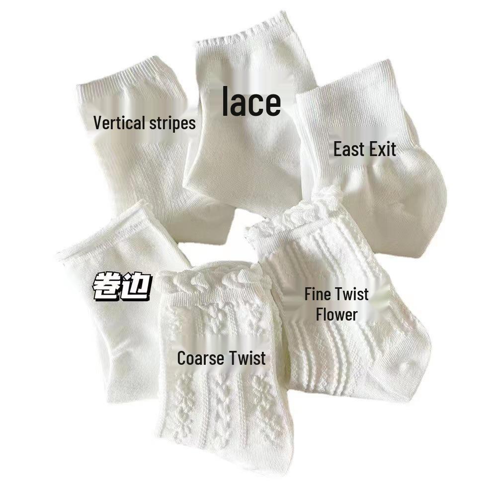 Summer Thin Japanese Lolita Mid-Calf Socks - Women's Cute & Versatile Slouch Socks