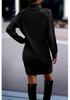 2023 Autumn/Winter High Neck Long Sleeve Bodycon Sweater Dress for Women