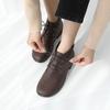 Jisyu Handmade Natural Lambskin Blty Lace Up Ankle Boots