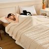 2024New Jacquard AB Edition Tafu Fleece Lamb Fleece Multi functional Blanket Double layer Thickened Office Napping Blanket Cover