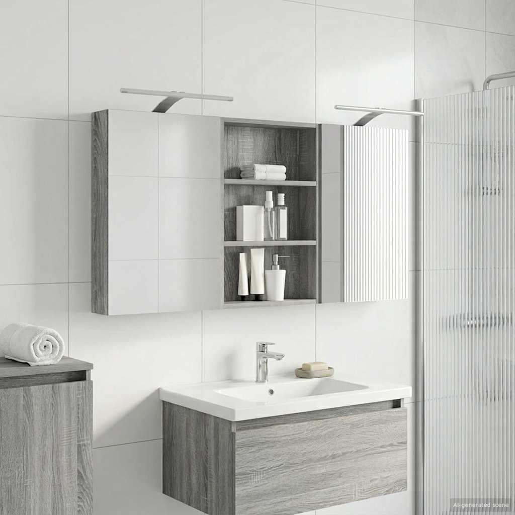 Bathroom Cabinet Set 3 Pcs 120 X 10.5 X 60.5 Cm Particleboard