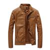 Men's Spring and Autumn PU Leather Jacket Men's Jacket Washed Thin Locomotive Leather Jacket