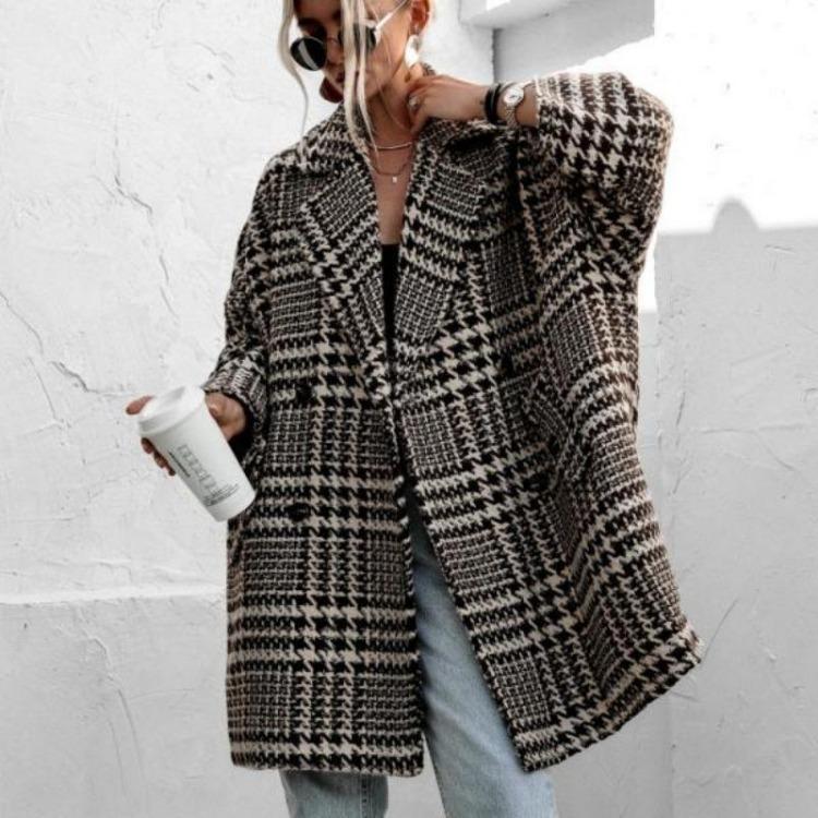 Women's Winter Wool Coat Thick Lined Warm Jacket for Autumn